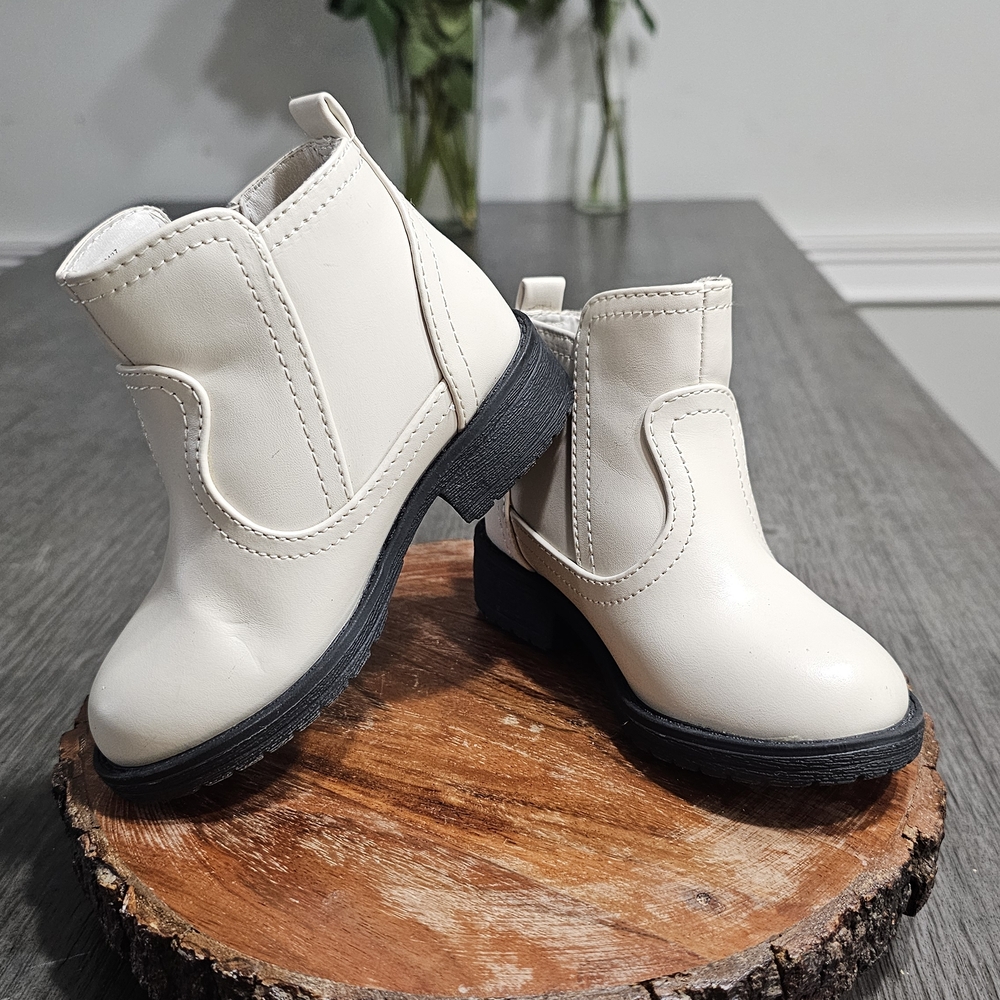 Wonder Nation Cream and Black Ankle Boots
